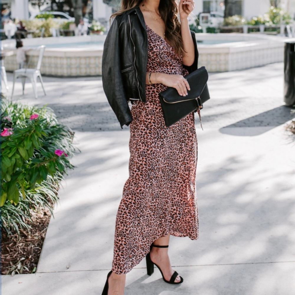 En Creme Leopard Wrap Dress